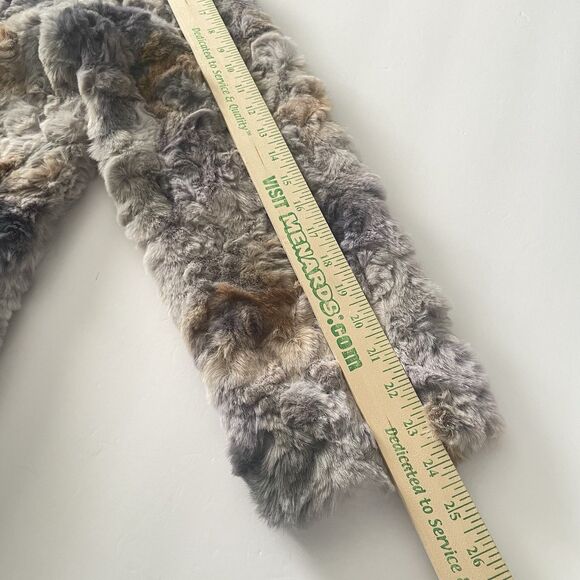 Faux Fur Coat Size M Joh Hook Closure Faux Fur Lilac Gray Cream Brown Fuzzy - Picture 14 of 16